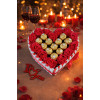 Подарунковий бокс Преміум Серце з Ferrero Rocher, Kinder Chocolate та червоними трояндами